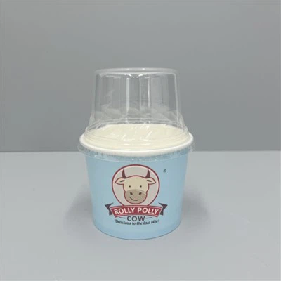 Muzqaymoq do'konlari uchun plastik qopqoqli 12 oz muzqaymoq qog'ozli vanna