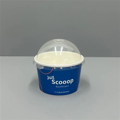 Partiyalar uchun qopqoqli 4oz bosilgan qog'ozli muzqaymoq stakanlari